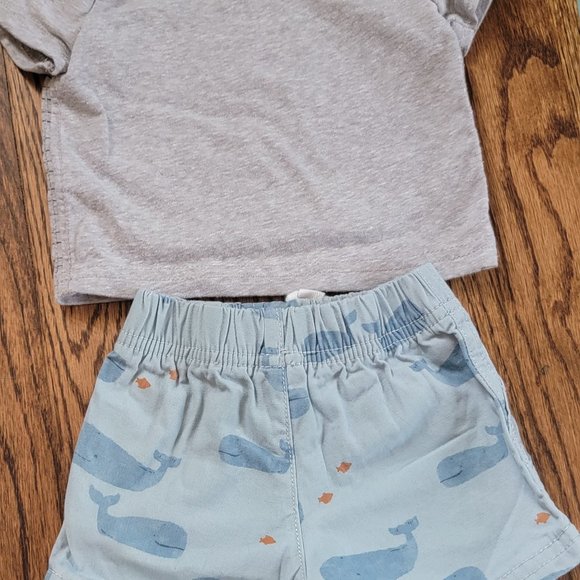 BOY NEWBORN & 0-3 TOPS & PANTS/SHORTS SETS OR SEPARATES 12pc LOT GREAT CONDITION - Picture 10 of 13